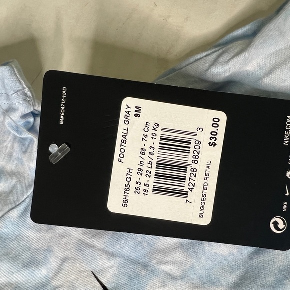 Nike 9 month blue and white tie dye one piece romper - Picture 3 of 3